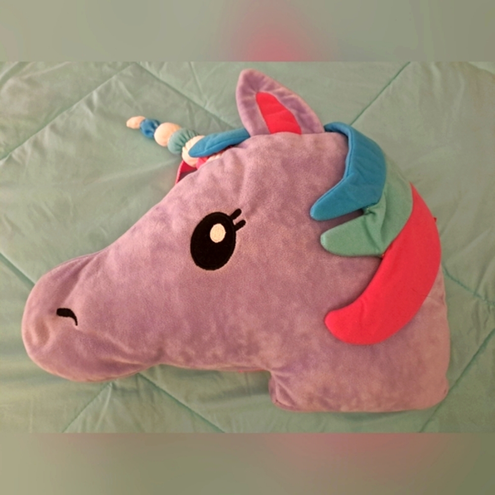 Unicorn Plush Backpack Purple Pink Straps Novelty Stuffed Animal Plush Soft